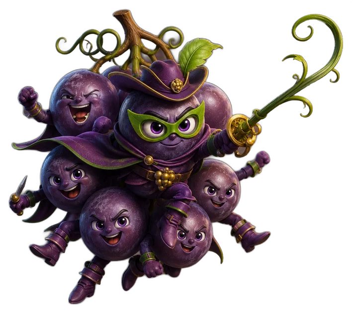 Gallant Grape and his grape crew leaping into action